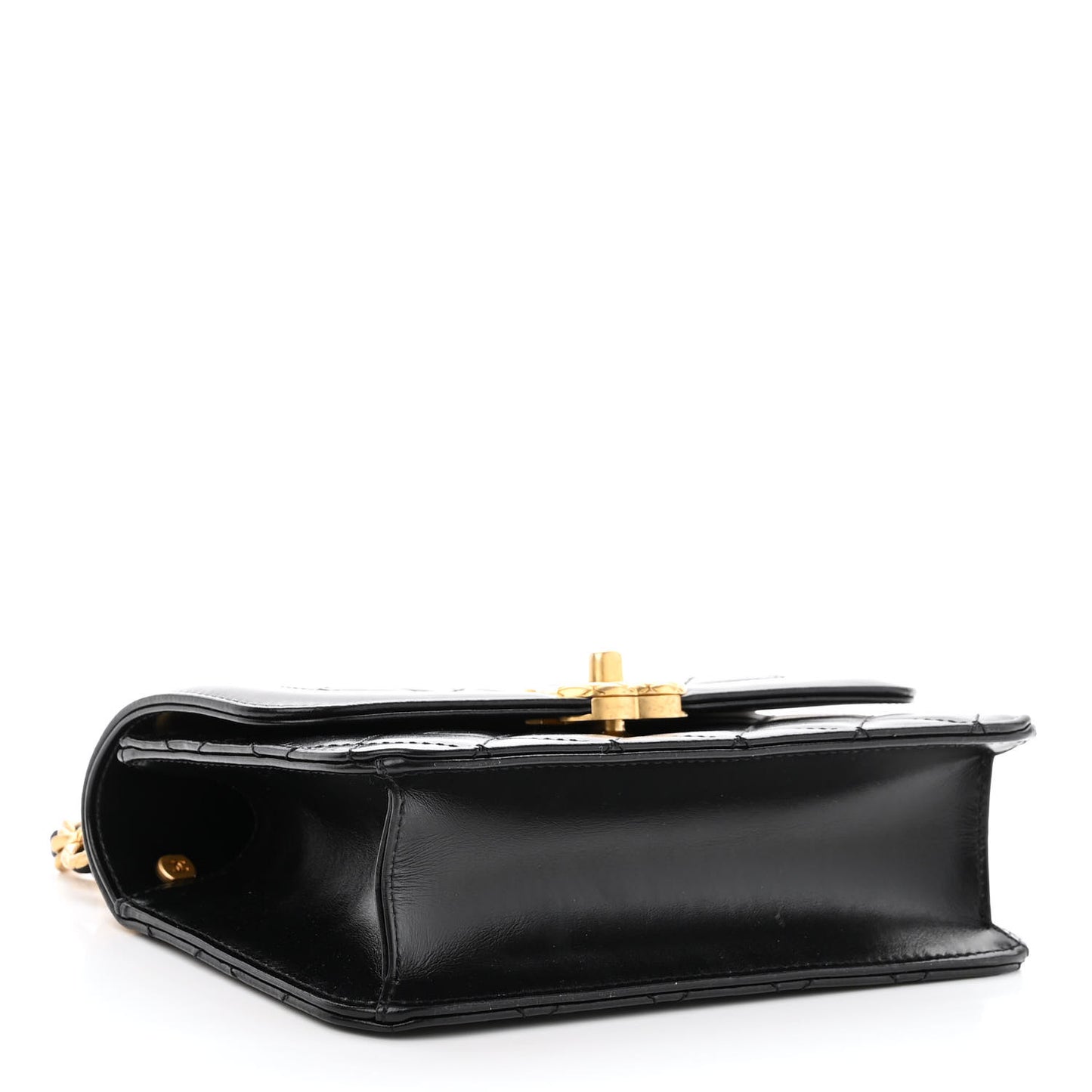 Calfskin Quilted Mini Coco Ring Flap Black