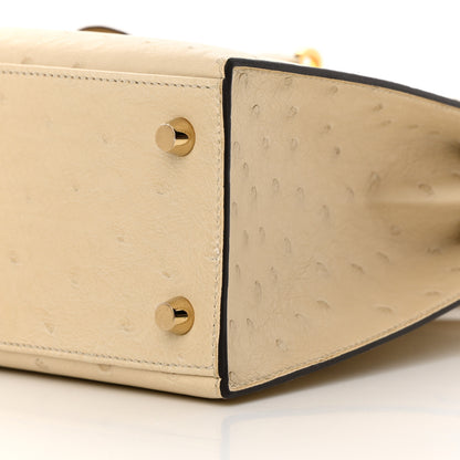 Hermes Ostrich Kelly Sellier 25 Parchemin 8 of 11