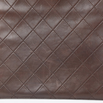 Chanel Calfskin Stitched CC Tote Dark Brown 18 of 20