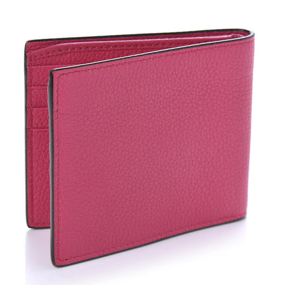 Gucci Grained Calfskin Logo Bi-Fold Wallet Box Pink Green 3 of 8
