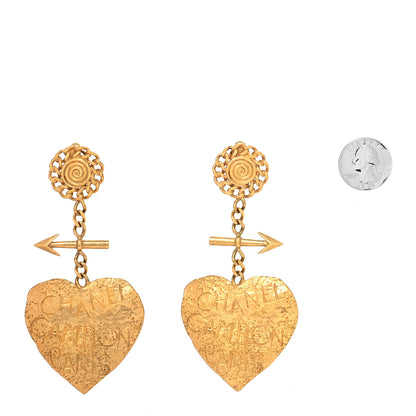 Chanel Cambon Heart Clip On Earrings Gold 2 of 4