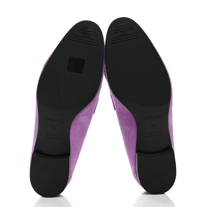Hermes Suede Goatskin Womens Royal Loafers 39 Violet Parme 5 of 10