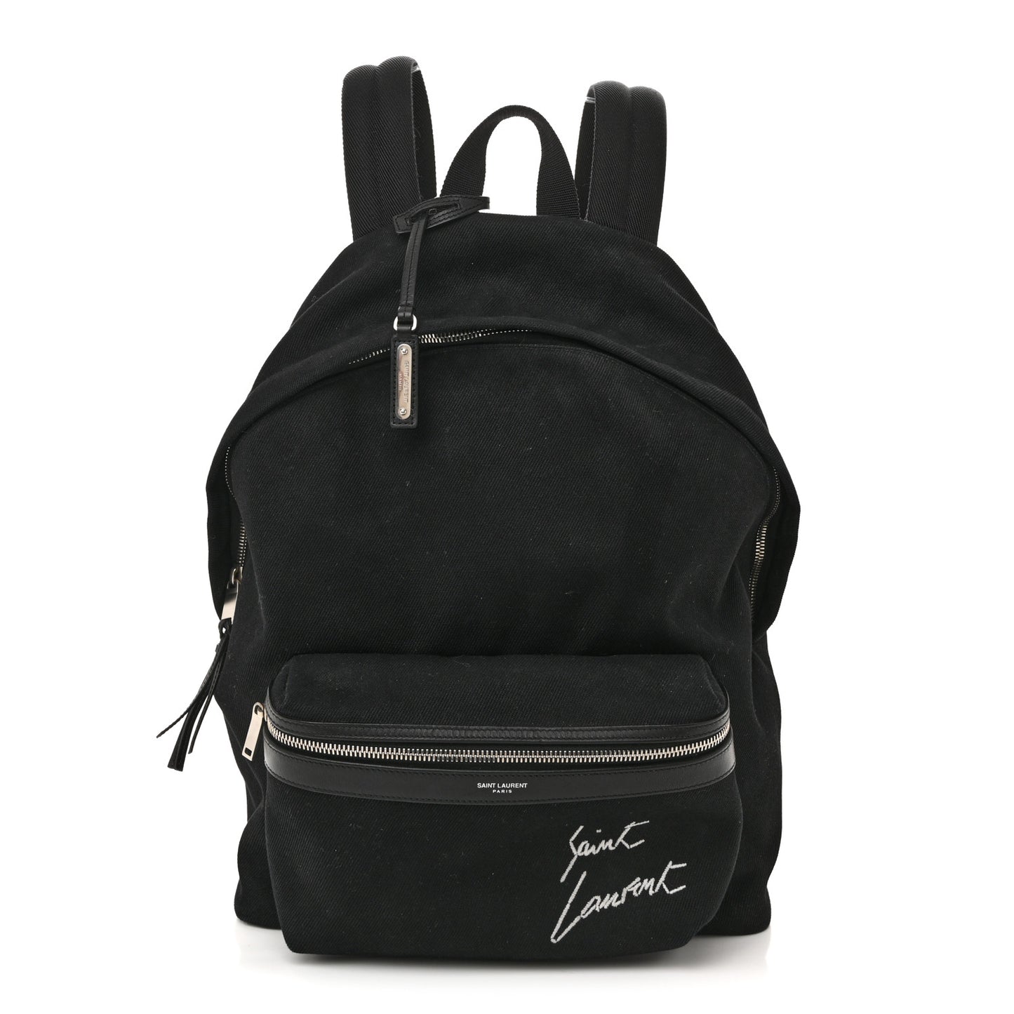 Canvas Signature Embroidered City Backpack Black