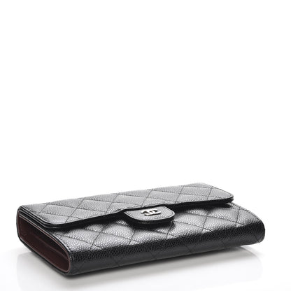 Chanel Caviar Quilted Long Flap Wallet Black 4 of 9