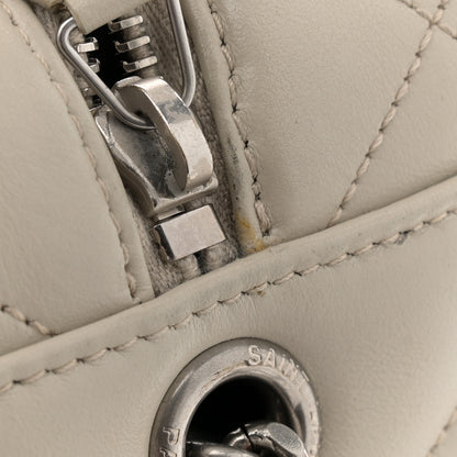 Saint Laurent Calfskin Y Quilted Monogram Small Loulou Bowling Bag Ivory 14 of 15