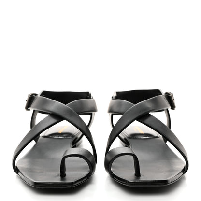 Saint Laurent SAINT LAURENT Calfskin Gladiator Sandals 39 Black 2 of 9