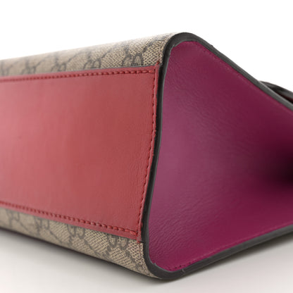 Gucci GG Supreme Monogram Calfskin Medium Padlock Shoulder Bag Beige Hibiscus Red New Rosette 10 of 14