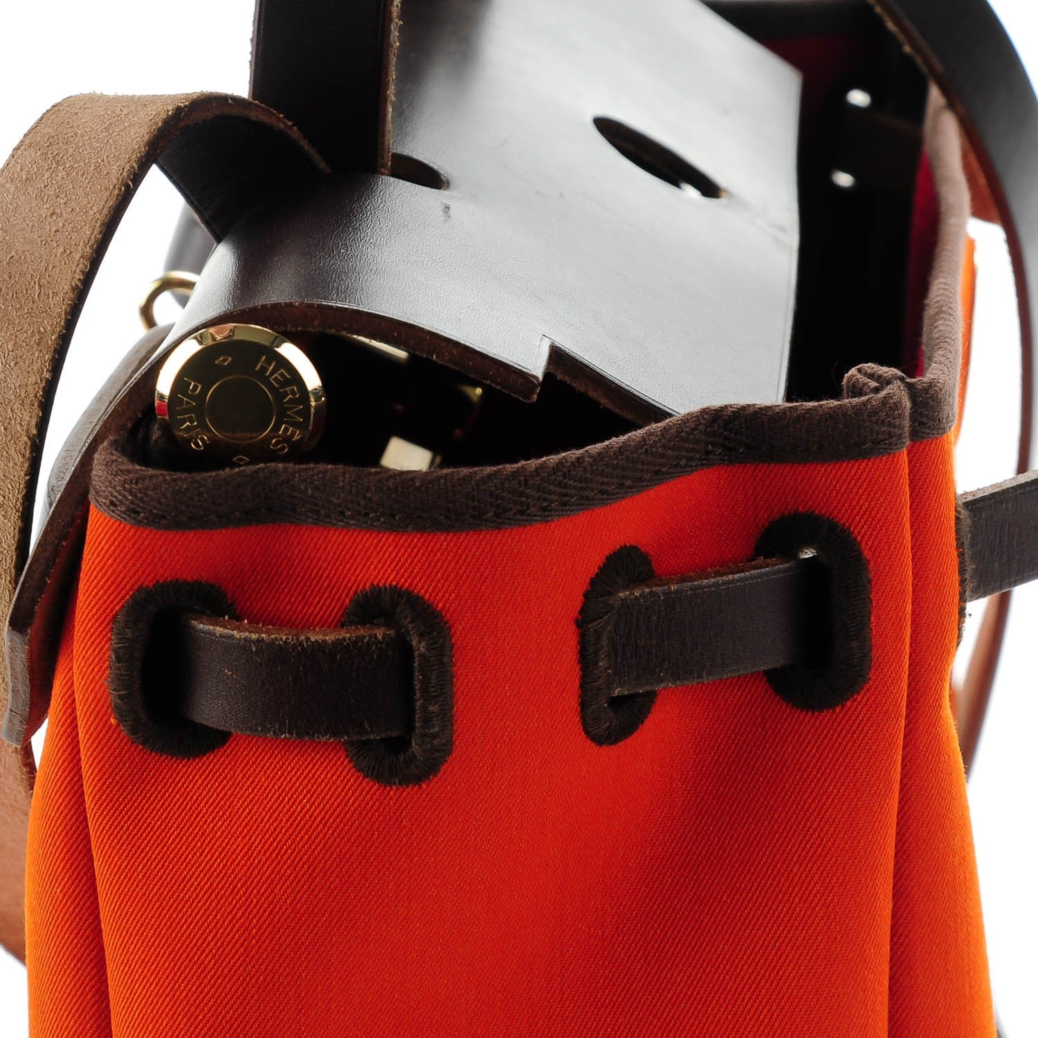 Hermes Toile Herbag PM 30 Orange and Red 10 of 15