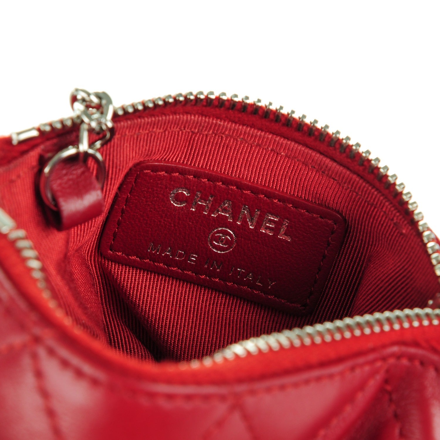 Chanel Lambskin Quilted Key Holder Case Red 6 of 7