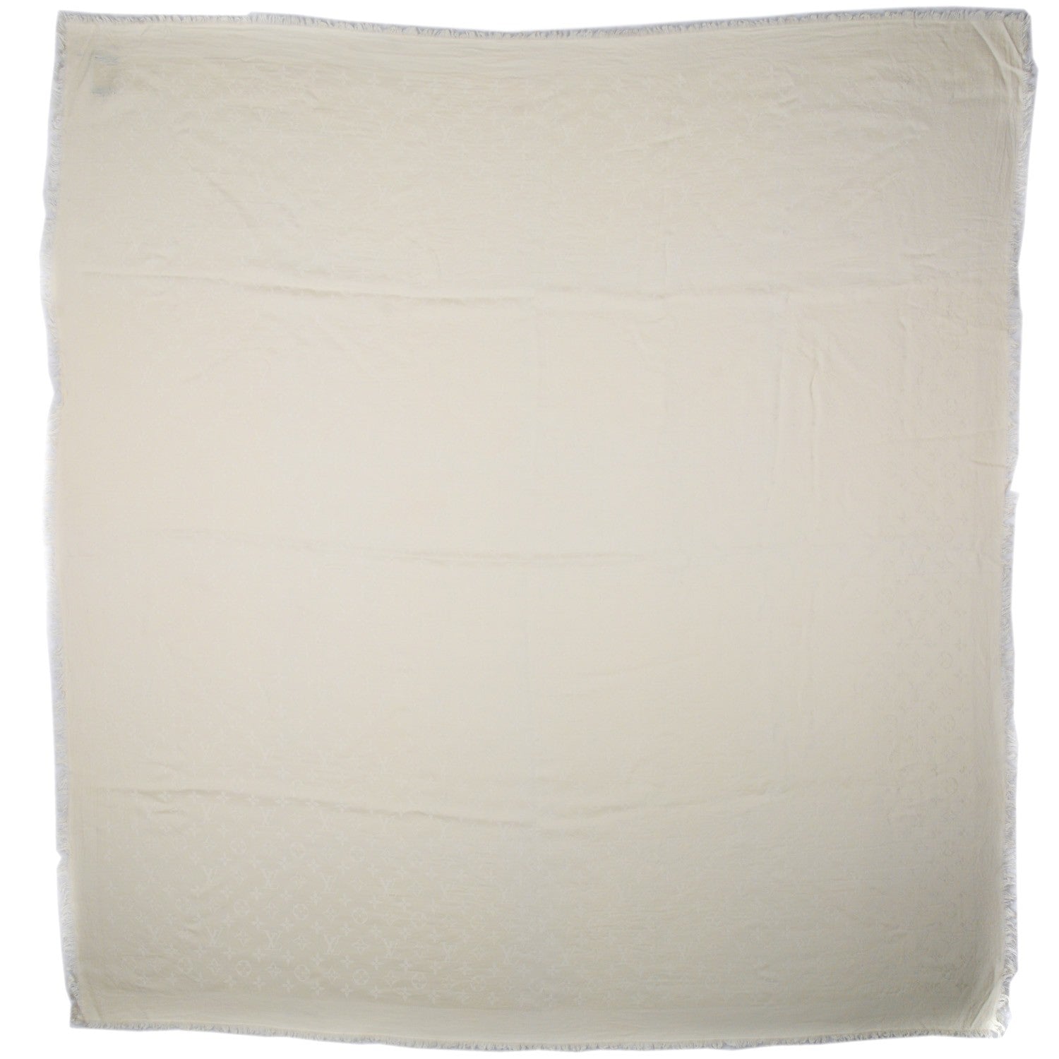 Louis Vuitton Wool Silk Monogram Shawl White 3 of 5