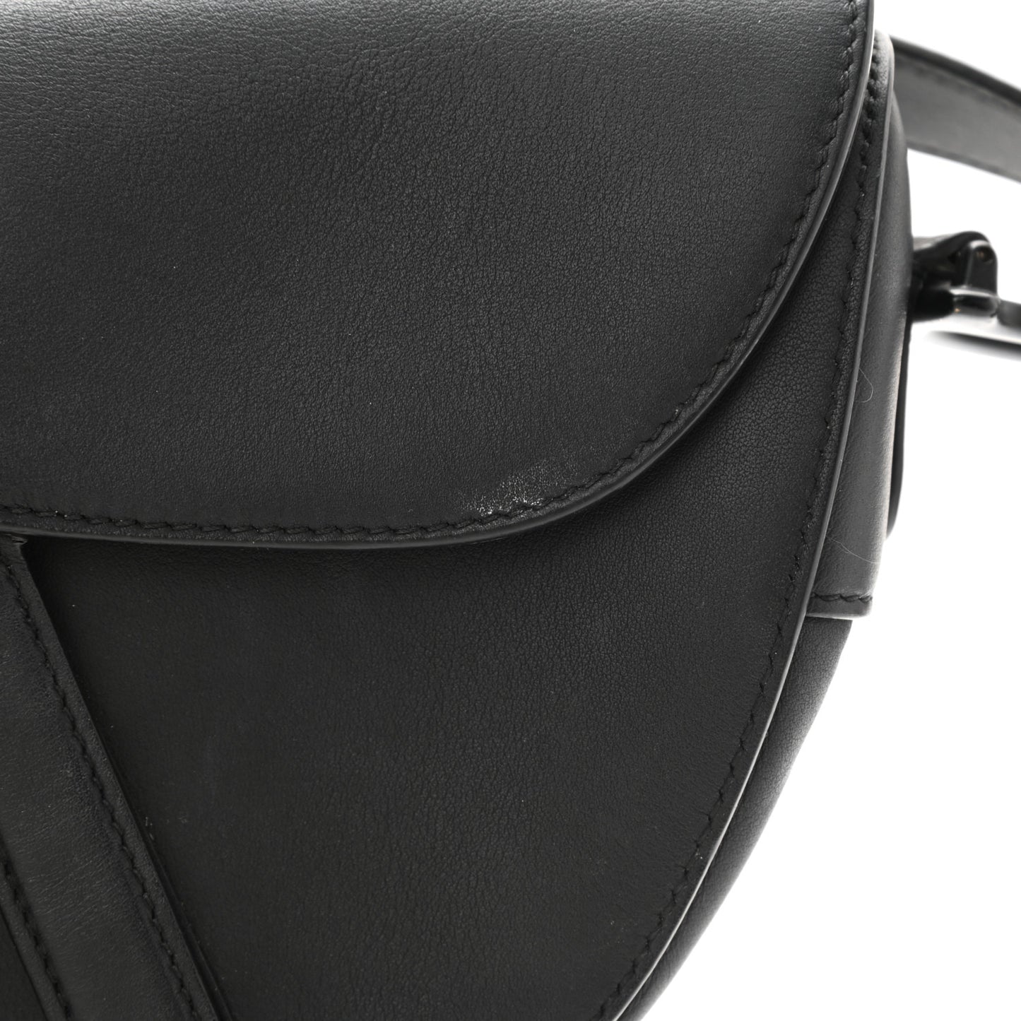 Ultra Matte Calfskin Saddle Bag Black
