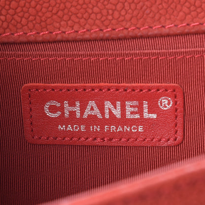 Chanel Iridescent Caviar Quilted Medium Boy Flap Red 6 of 13