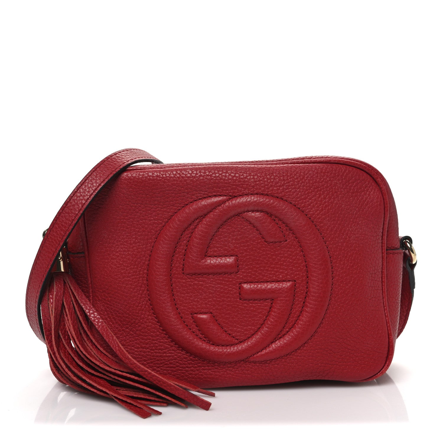 Gucci Pebbled Calfskin Small Soho Disco Bag Vibrant Red 1 of 11