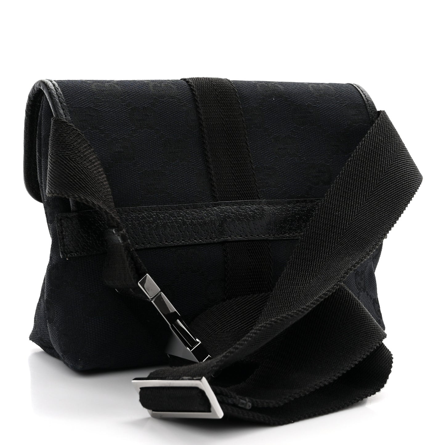GG Monogram Web Buckle Belt Bag Black