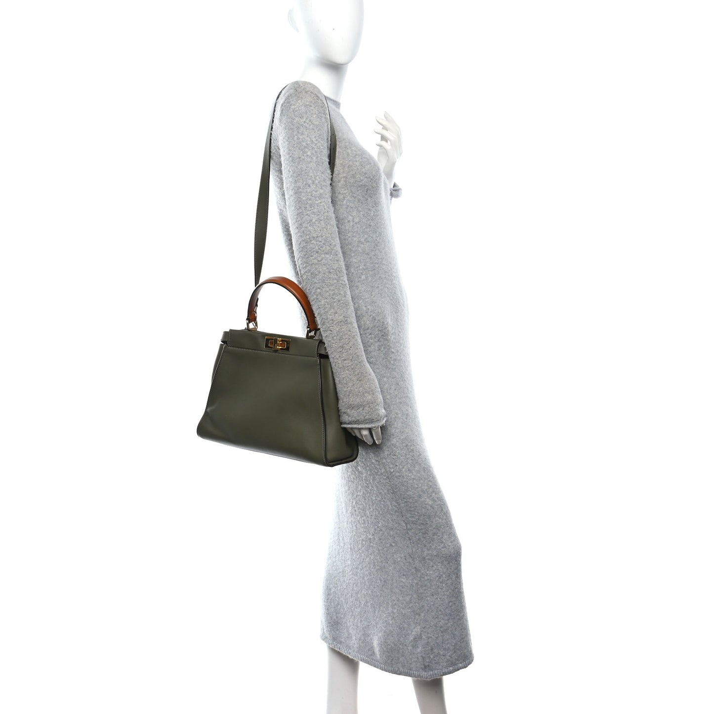 Vitello Seta Light Aura Shiny Nappa Medium Peekaboo I SEE U Satchel Equatore Cuoio