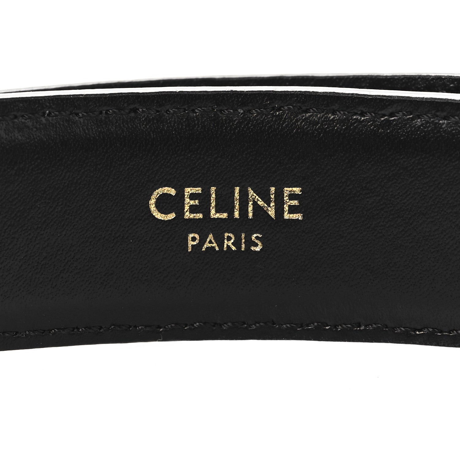 Celine Taurillon Calfskin Medium Triomphe Belt 85 34 Black 5 of 6
