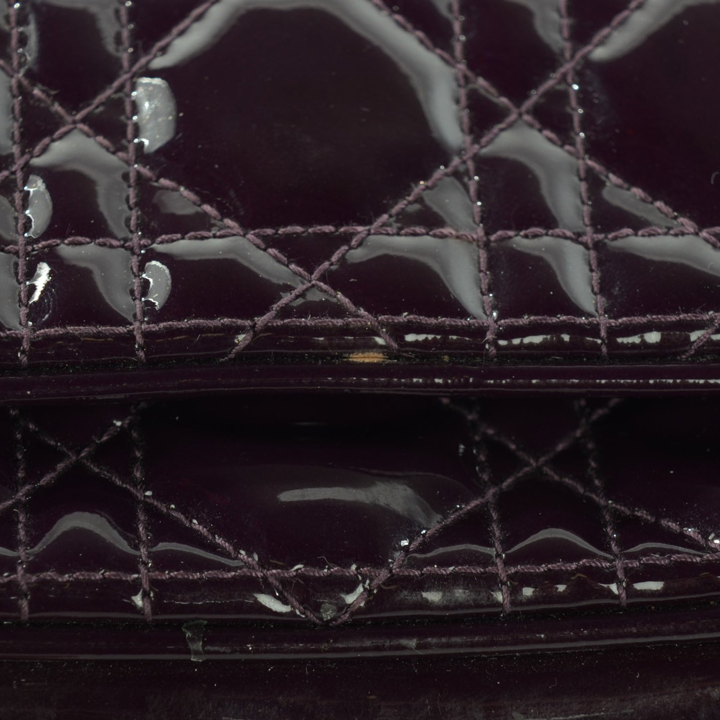 Patent Cannage Lady Dior Pochette Purple