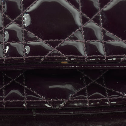 Christian Dior Patent Cannage Lady Dior Pochette Purple 8 of 9