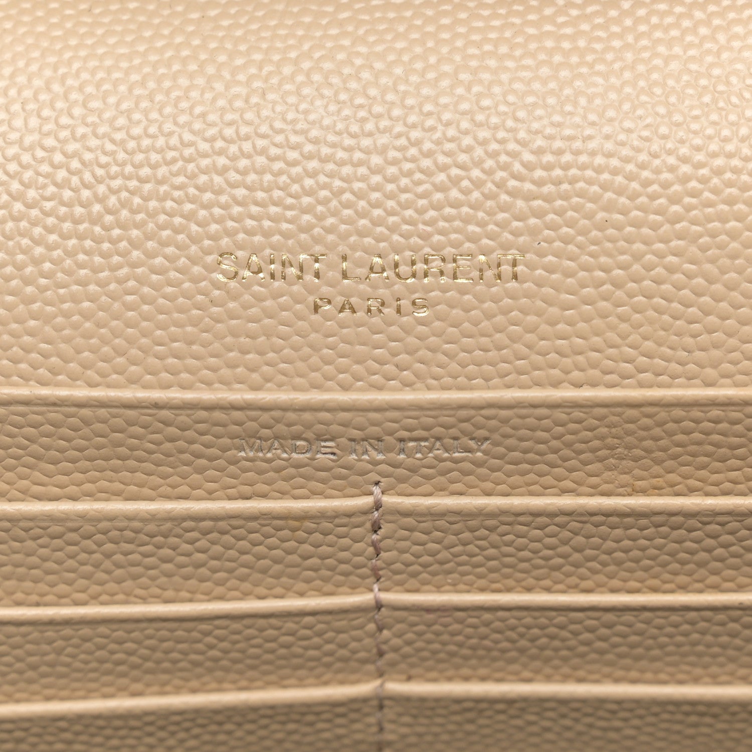 Saint Laurent Grain De Poudre Matelasse Chevron Monogram Chain Wallet Nude Powder 6 of 13