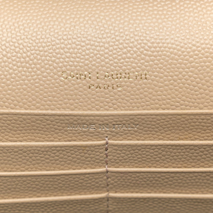 Saint Laurent Grain De Poudre Matelasse Chevron Monogram Chain Wallet Nude Powder 6 of 13
