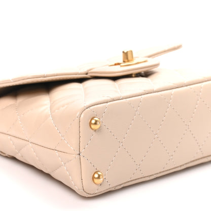 Chanel Lambskin Quilted Small Flap Top Handle Bag Beige 8 of 11