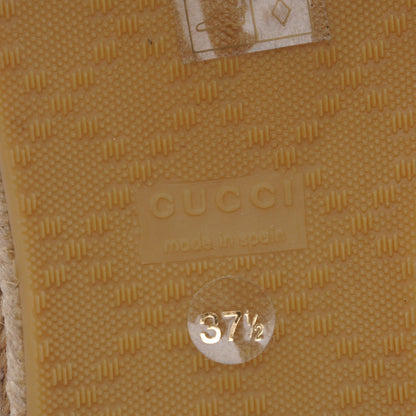 Gucci Calfskin Canvas Espadrilles 37.5 Greggio Petunia 6 of 8
