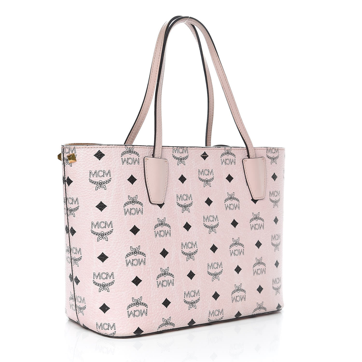 MCM Visetos Small Project Tote Chalk Pink 4 of 12