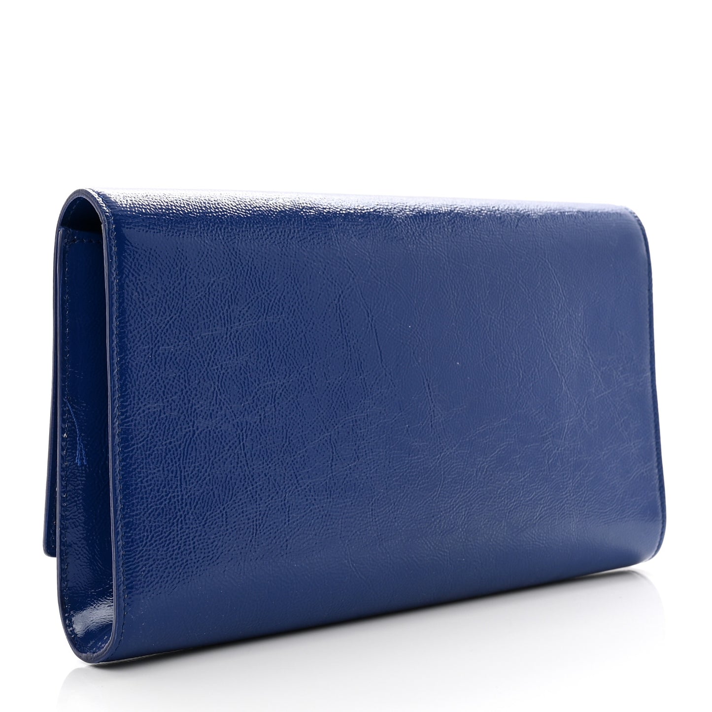 Textured Patent Monogram Large Belle De Jour Clutch Royal Blue