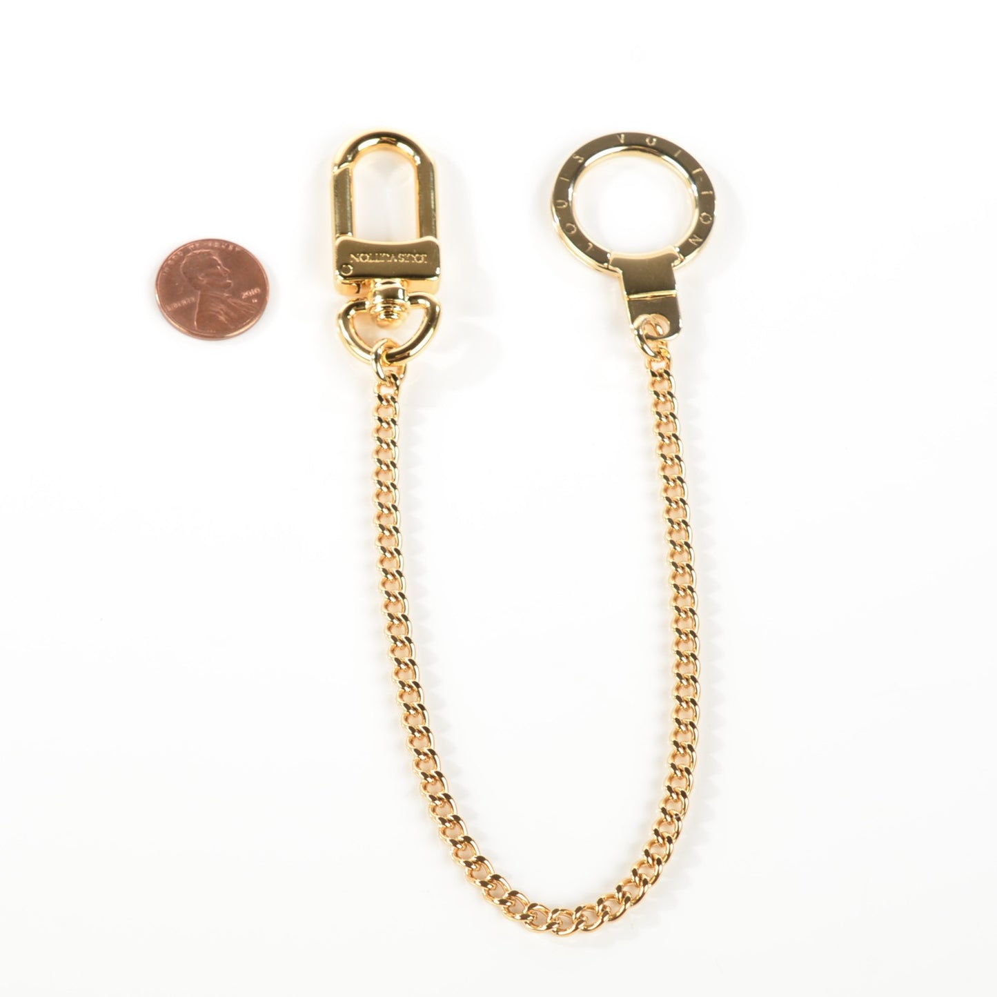 Metal Pochette Extender Key Ring Chain Gold