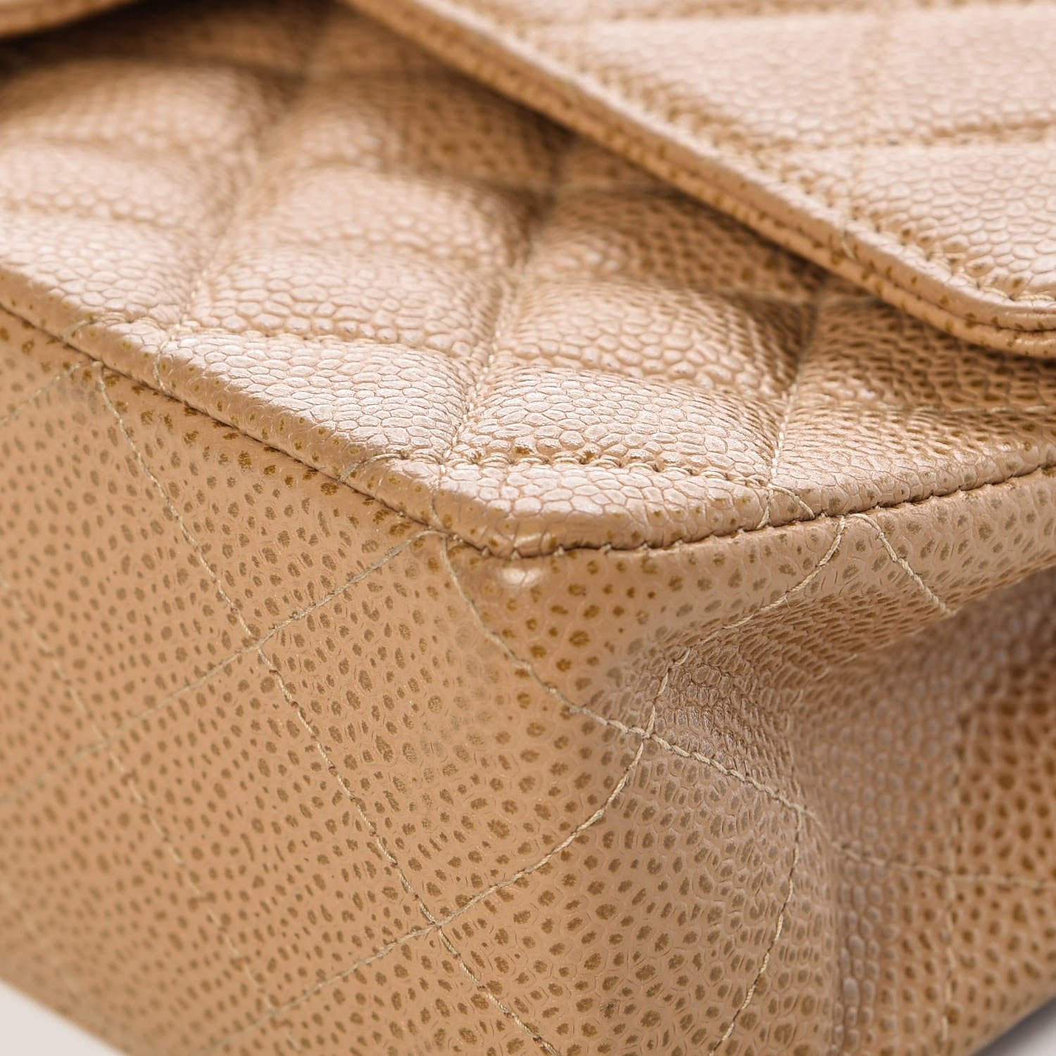 Chanel Caviar Quilted Medium Double Flap Beige 14 of 16