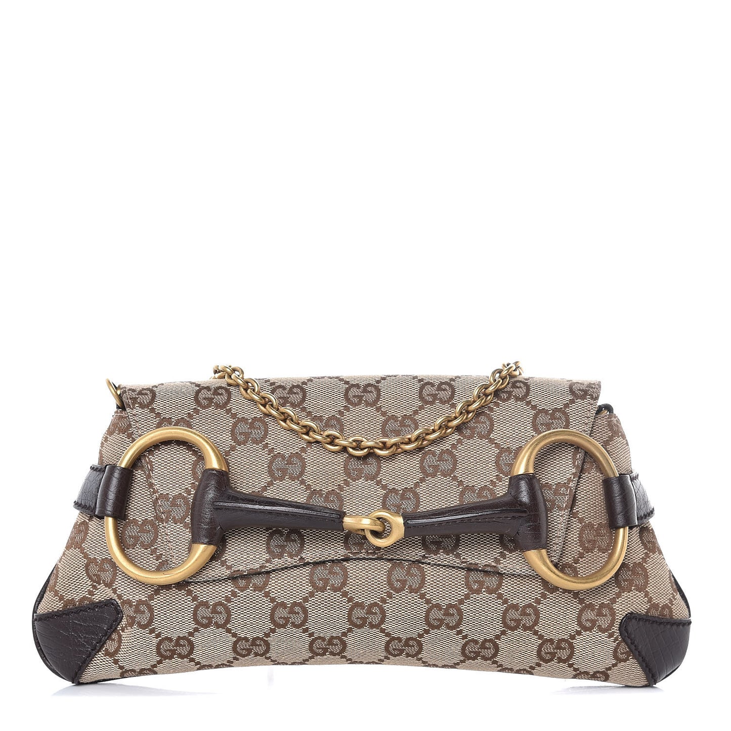 Monogram Horsebit Clutch Dark Brown
