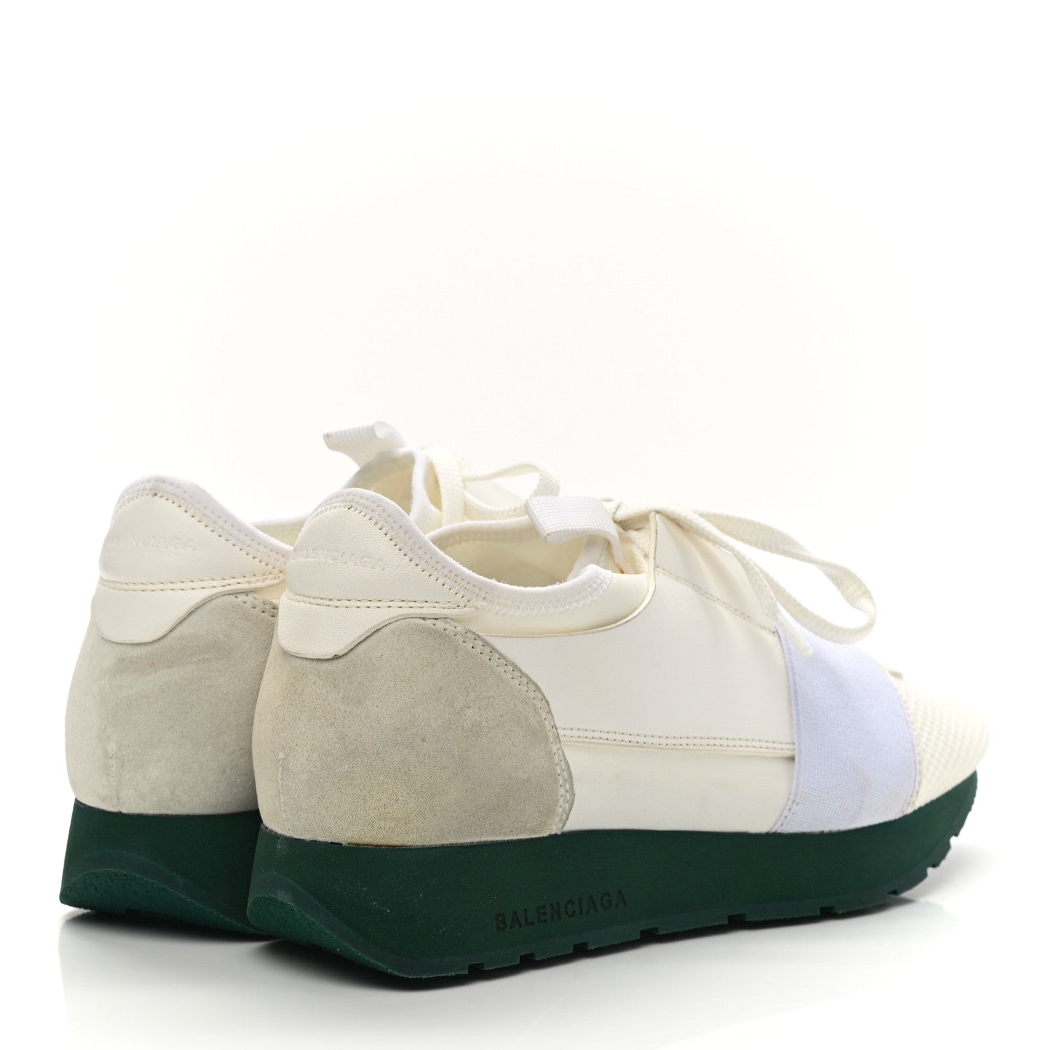 Balenciaga Mesh Calfskin Neoprene Womens Race Runner Sneakers 36 White 4 of 11