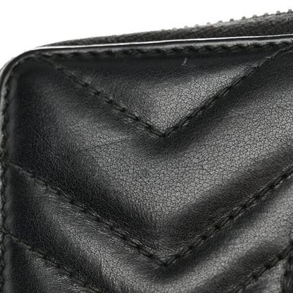 Gucci Calfskin Matelasse GG Marmont Zip Around Wallet Black 14 of 15