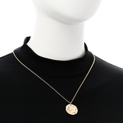 Chanel 18K Yellow Gold Diamond Talismans Medal Pendant Necklace 2 of 7