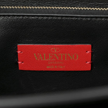 Valentino Garavani Vitello Rockstud Top Handle Shoulder Bag Black 6 of 9
