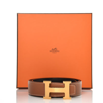 Hermes Box Togo 32mm H Belt 90 Black Gold 8 of 8