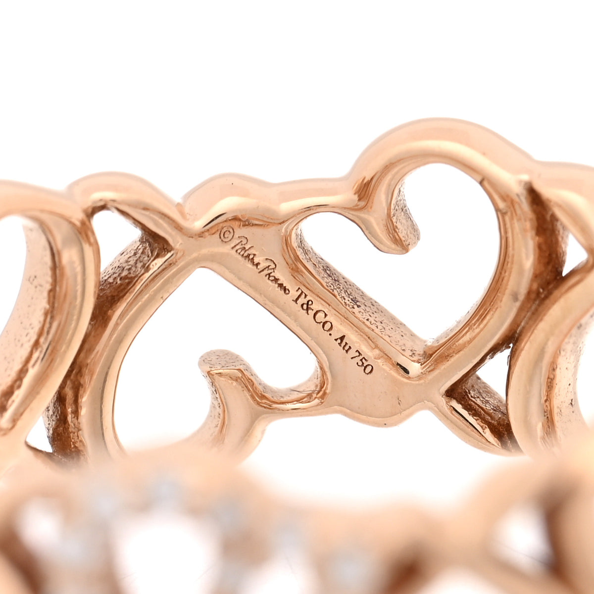 Tiffany 18K Rose Gold Diamond Paloma Picasso Loving Heart Band Ring 54 7 4 of 5