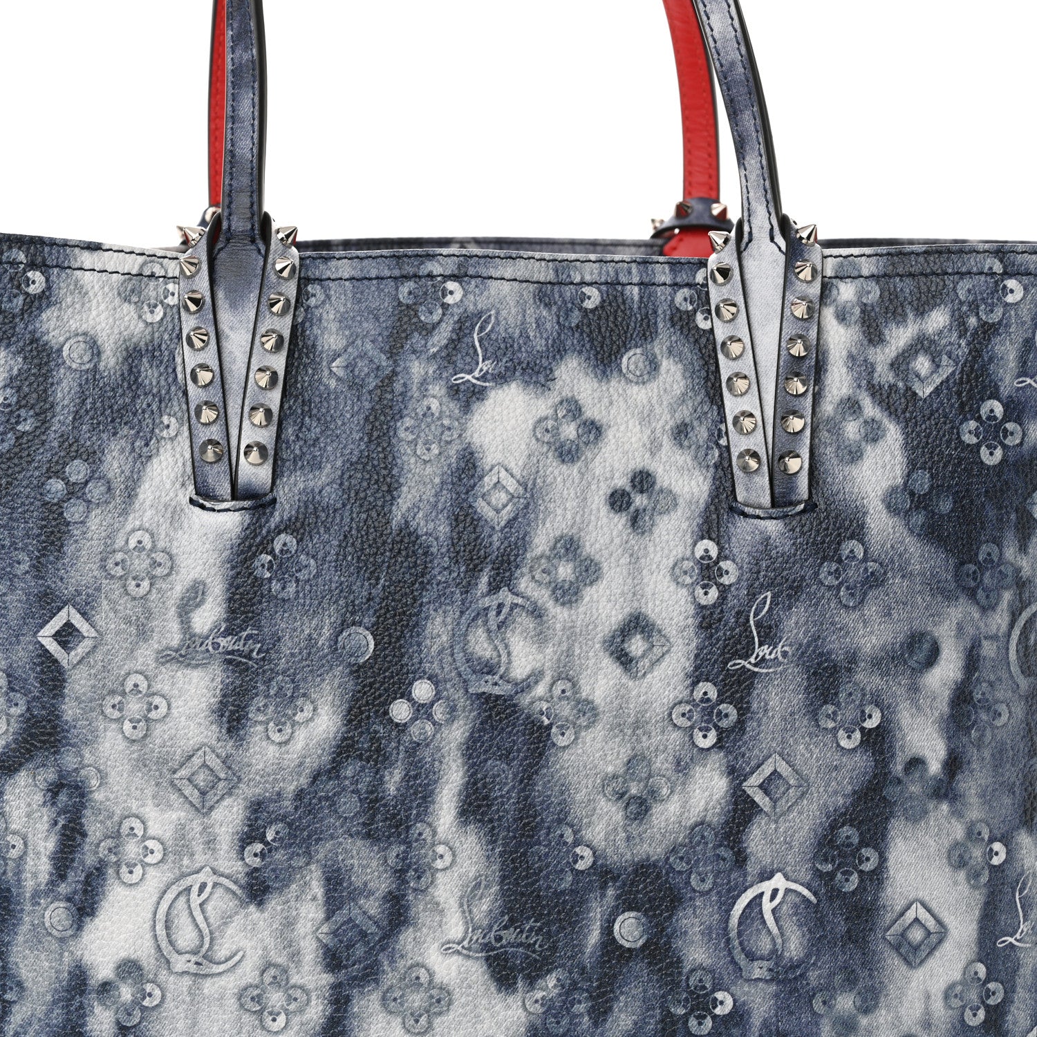 Christian Louboutin Metallic Calfskin Tie Dye Spikes East West Cabata Tote Multicolor 9 of 13