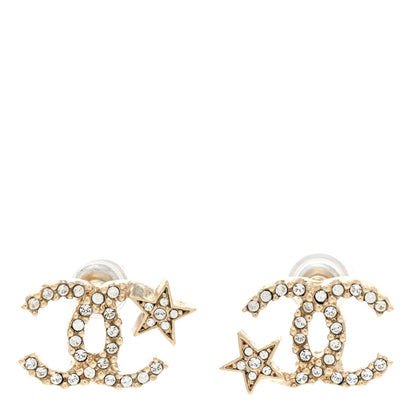 Chanel Crystal CC Starfall Earrings Gold 1 of 6
