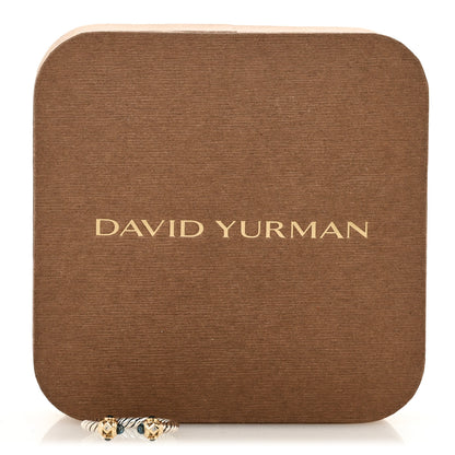 David Yurman Sterling Silver 14K Yellow Gold Diamond Blue Topaz Renaissance Ring 50 5.5 6 of 6