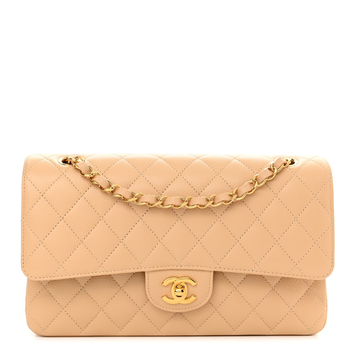 Chanel Caviar Quilted Medium Double Flap Beige Clair 1 of 11