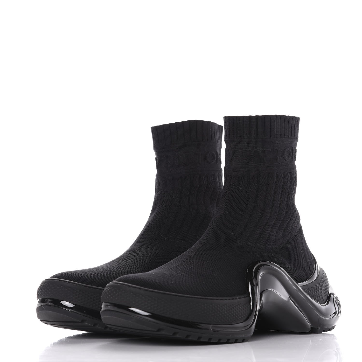 Louis Vuitton Stretch Textile Patent LV Archlight Sneaker Boots 41 Black 3 of 9