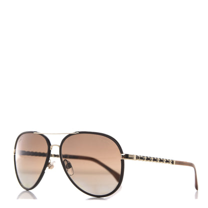 Chanel Metal Polarized Pilot Winter Sunglasses 4219-Q Brown 1 of 8