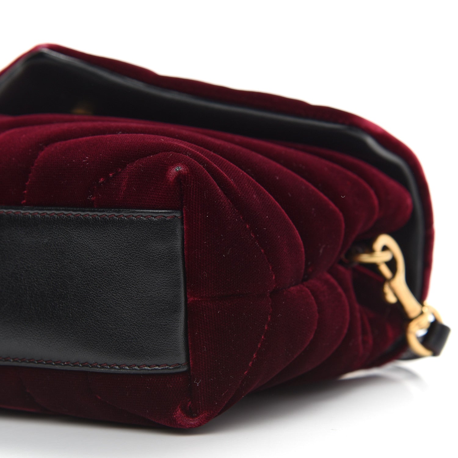 Saint Laurent Velvet Y Quilted Monogram Toy Loulou Crossbody Bag French Burgundy 9 of 9