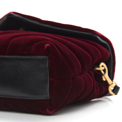 Saint Laurent Velvet Y Quilted Monogram Toy Loulou Crossbody Bag French Burgundy 9 of 9