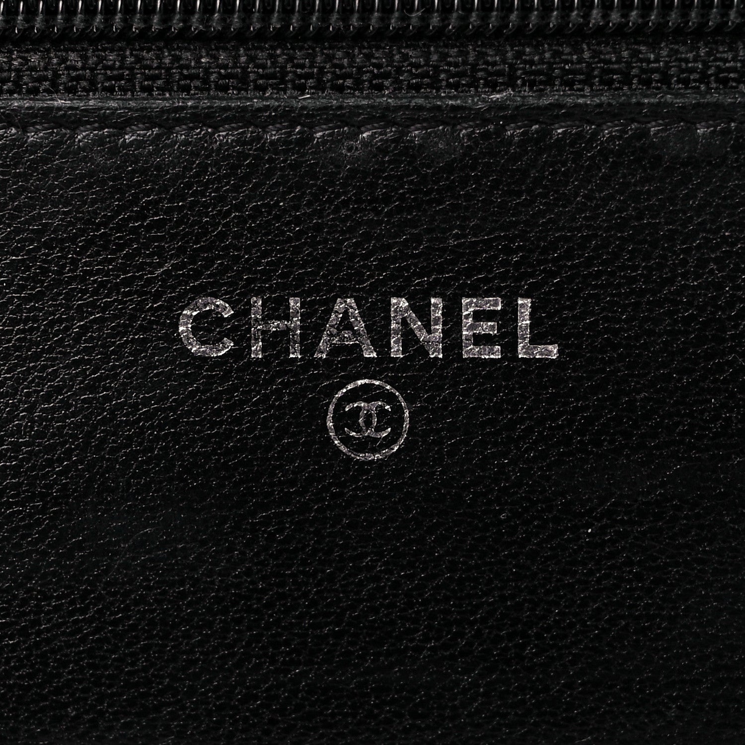Chanel Lambskin Camellia Embossed Wallet On Chain WOC Black 6 of 11