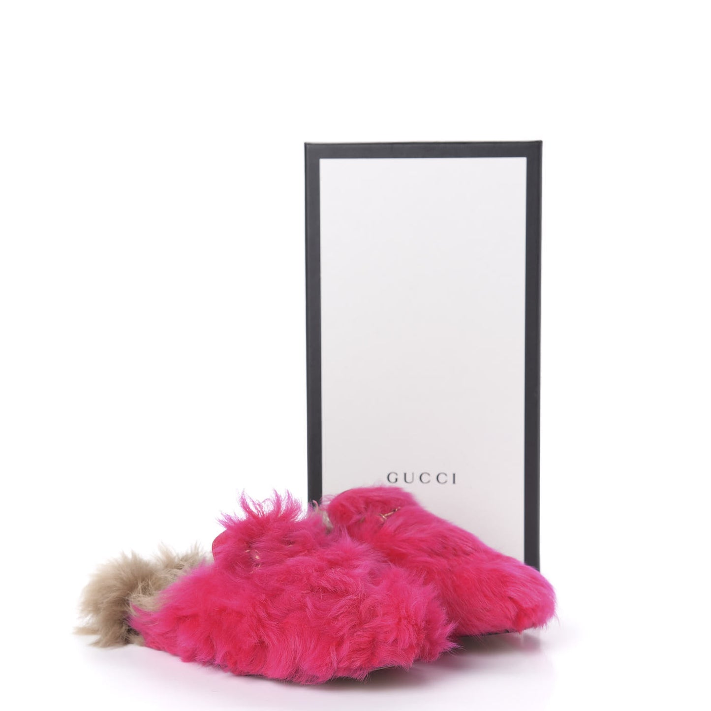Merino Wool Womens Princetown Slippers 36.5 Raspberry Lipstick Natural