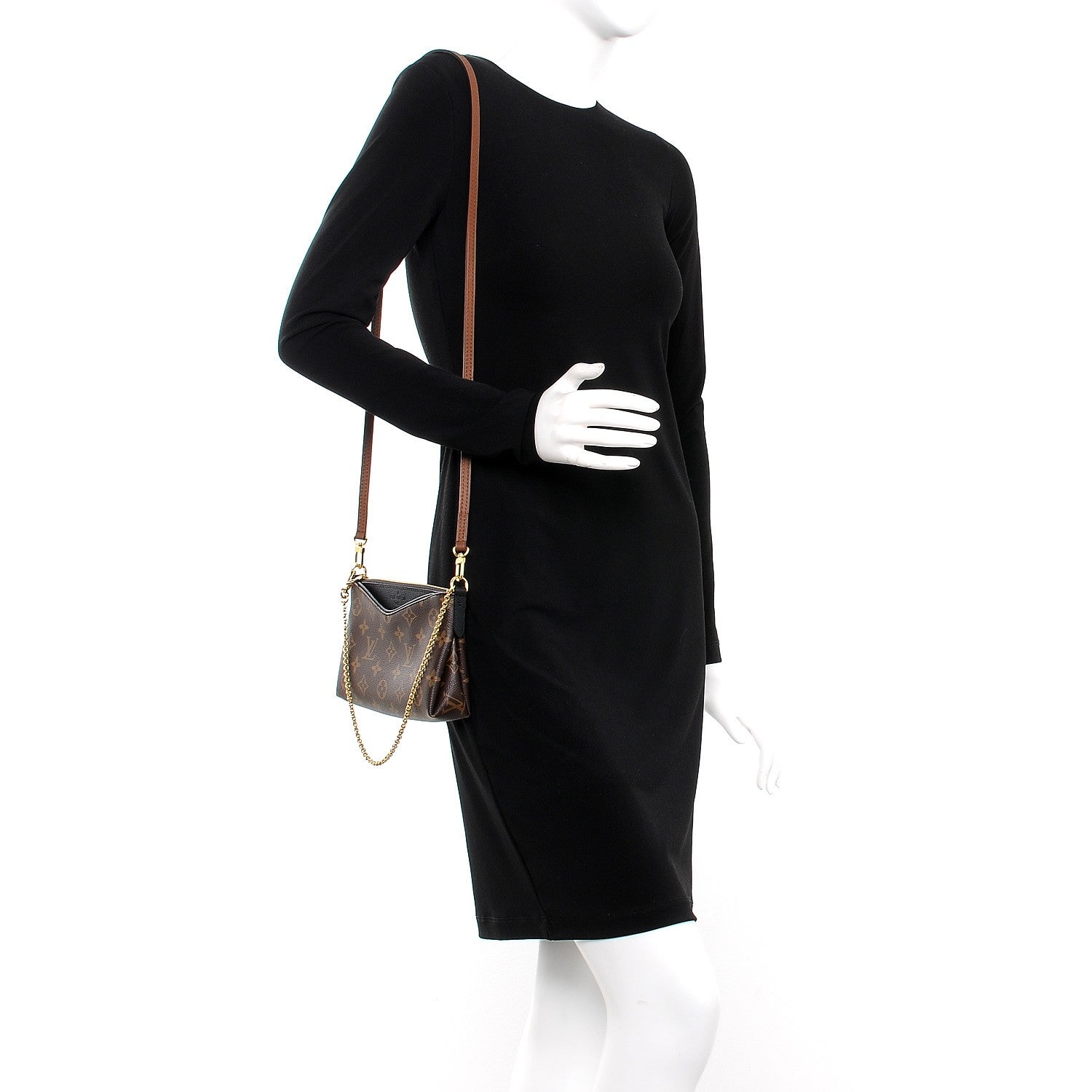 Louis Vuitton Monogram Pallas Clutch Black 2 of 7