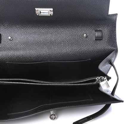 Hermes Epsom Matte Alligator Touch Kelly Wallet To Go Black 4 of 4