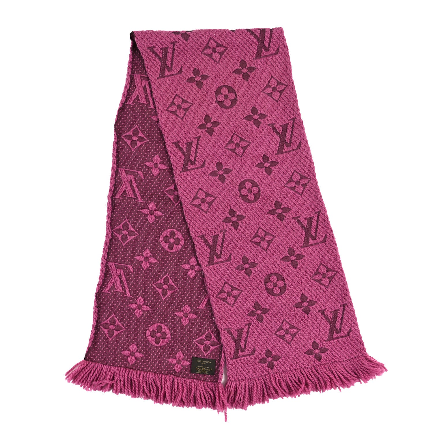 Louis Vuitton Wool Silk Logomania Scarf Pink 2 of 3